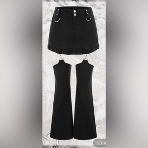 Mini Skirt Ruffle Bottom With Attachable Leg Warmers